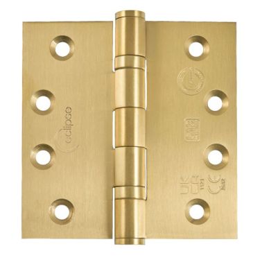 Click Here To Enlarge This Photo Of Eclipse 14841SBP Grade 13 Satin Brass (Stainless Steel) Ball Bearing Hinges 102 x 102 x 3mm