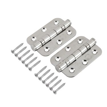 Click Here To Enlarge This Photo Of Eclipse 14906 Grade 7 Polished Stainless Steel Ball Bearing Radius Corner Hinges 76 x 51 x 2mm