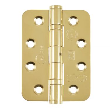 Click Here To Enlarge This Photo Of Eclipse 14879 Grade 13 Polished Brass (Stainless Steel) Ball Bearing Radius Corner Hinges 102 x 76 x 3mm