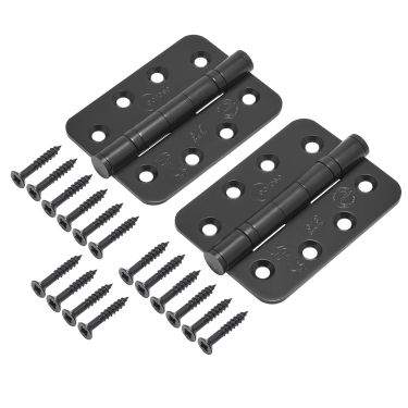 Click Here To Enlarge This Photo Of Eclipse 14869BLK Grade 13 Matt Black (Stainless Steel) Ball Bearing Radius Corner Hinges 102 x 76 x 3mm