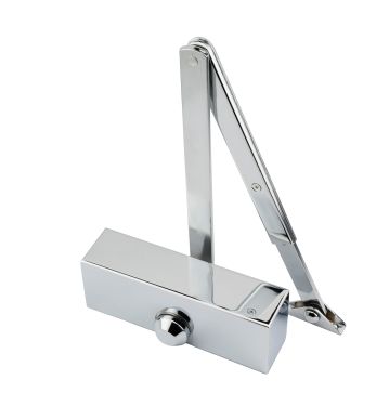 Click Here To Enlarge This Photo Of Eclipse 28782 Fixed Size 3 Overhead Door Closer with Polished Chrome Cover & Arm