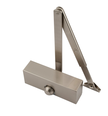 Click Here To Enlarge This Photo Of Eclipse 28783 Fixed Size 3 Overhead Door Closer with Satin Nickel Cover & Arm