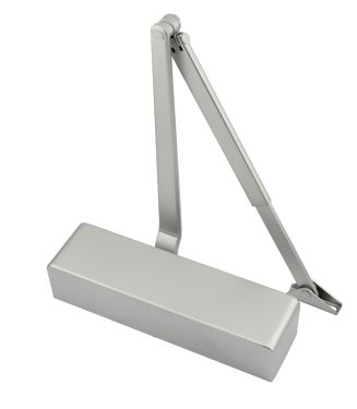 Click Here To Enlarge This Photo Of Eclipse 28985 Size 2-4 CE Certified Overhead Door Closer with Silver Radius Cover & Arm