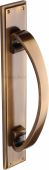 V1162-AT Heritage Brass Door Pull Handle on Plate Antique Brass Finish