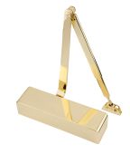 Eclipse 28986 Size 2-4 CE Certified Overhead Door Closer with Polished Brass Radius Cover & Arm