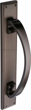 Click Here To Enlarge This Photo Of V1162-MB Heritage Brass Door Pull Handle on Plate Matt Bronze Finish
