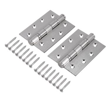 Click Here To Enlarge This Photo Of Eclipse 14335 Grade 14 Satin Stainless Steel Ball Bearing Hinges 102 x 76 x 3mm