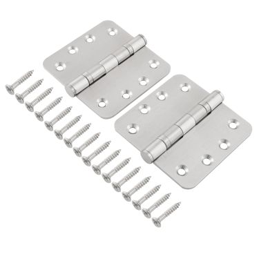 Click Here To Enlarge This Photo Of Eclipse 14801 Grade 13 Satin Stainless Steel Ball Bearing Radius Corner Hinges 102 x 102 x 3mm