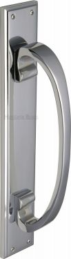Click Here To Enlarge This Photo Of V1162-PC Heritage Brass Door Pull Handle on Plate Polished Chrome Finish