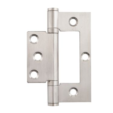 Click Here To Enlarge This Photo Of Eclipse 14949 Satin Stainless Steel Ball Bearing Flush Hinges 102 x 70 x 2.5mm