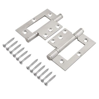 Click Here To Enlarge This Photo Of Eclipse 14949 Satin Stainless Steel Ball Bearing Flush Hinges 102 x 70 x 2.5mm
