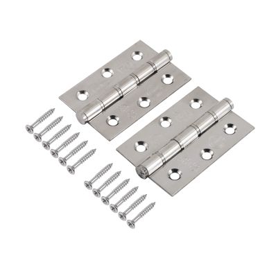 Click Here To Enlarge This Photo Of Eclipse 14881 Grade 7 Polished Stainless Steel Washered Hinges 76 x 51 x 2mm