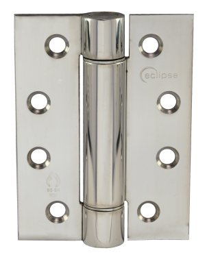Click Here To Enlarge This Photo Of Eclipse 14923 Polished Stainless Steel Single Action Spring Hinges 102 x 76 x 3mm