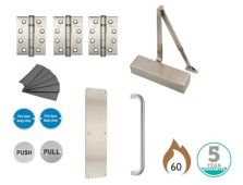 Eclipse 24460 Commercial Passage Way Non-Locking Fire Door Pack (FD30/60) Satin Stainless Steel