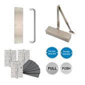 Eclipse 24461 Commercial Passage Way Dead-Locking Fire Door Pack (FD30/60) Satin Stainless Steel