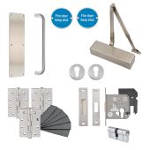 Eclipse 24462 Commercial Passage Way Latching Fire Door Pack (FD30/60) Satin Stainless Steel