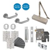 Eclipse 24463 Commercial Passage Way Sash-Locking Fire Door Pack (FD30/60) Satin Stainless Steel