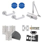 Eclipse 24474 Contractors Passage Way Latching Fire Door Pack (FD30/60) Aluminium