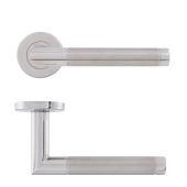 Eclipse 34417 Satin/Polished Stainless Steel Dual Finish 19mm Mitred Lever on Round Rose Set