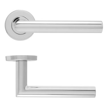 Click Here To Enlarge This Photo Of Eclipse 34409 Polished Stainless Steel 19mm Mitred Lever on Round Rose Set