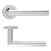 Eclipse 34409 Polished Stainless Steel 19mm Mitred Lever on Round Rose Set