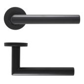 Eclipse 34902 Matt Black SS 19mm Mitred Lever on Round Rose Set