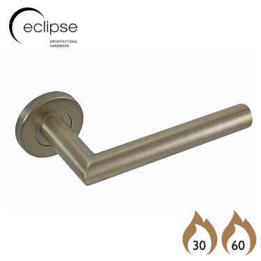 Click Here To Enlarge This Photo Of Eclipse 34906 Matt Antique Brass SS 19mm Mitred Lever on Round Rose Set