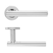 Eclipse 34435 Polished Stainless Steel 19mm Straight T Bar Lever on Round Rose Set