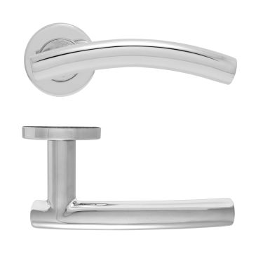 Click Here To Enlarge This Photo Of Eclipse 34405 Polished Stainless Steel 19mm Arched Lever on Round Rose Set