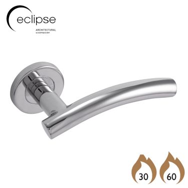 Click Here To Enlarge This Photo Of Eclipse 34405 Polished Stainless Steel 19mm Arched Lever on Round Rose Set