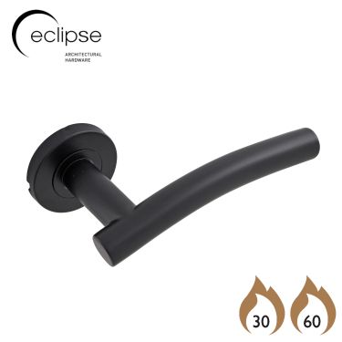 Click Here To Enlarge This Photo Of Eclipse 34904 Matt Black SS 19mm Arched Lever on Round Rose Set