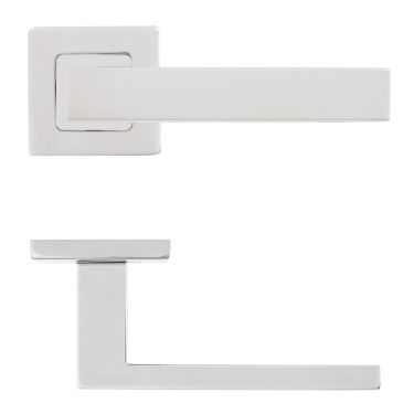 Click Here To Enlarge This Photo Of Eclipse 34766 Polished Stainless Steel Square Lever on Square Rose