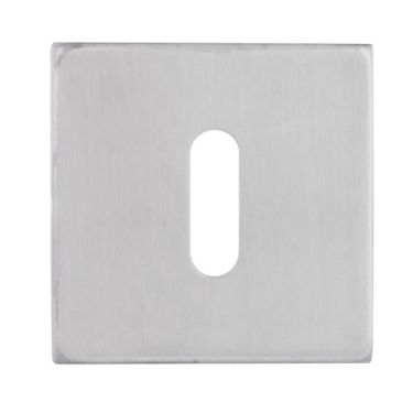 Click Here To Enlarge This Photo Of Eclipse 34577 Satin Stainless Steel Square Standard Keyway Escutcheon