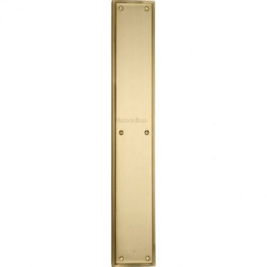 Click Here To Enlarge This Photo Of V1166-SB Heritage Brass Fingerplate 464x76mm Satin Brass Finish