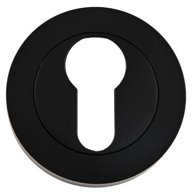 Click Here To Enlarge This Photo Of Eclipse 62263 Matt Black Euro Profile Escutcheon on Round Rose (Freestyle Range)