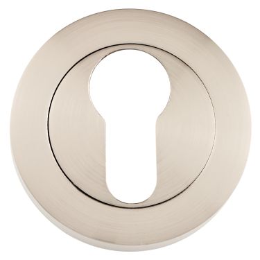 Click Here To Enlarge This Photo Of Eclipse 62663 Satin Nickel Euro Profile Escutcheon on Round Rose (Freestyle Range)