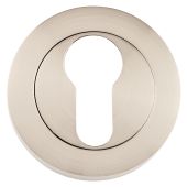 Eclipse 62663 Satin Nickel Euro Profile Escutcheon on Round Rose (Freestyle Range)