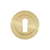Eclipse 62861 Satin Brass Standard Keyway Escutcheon on Round Rose (Freestyle Range)