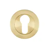 Eclipse 62863 Satin Brass Euro Profile Escutcheon on Round Rose (Freestyle Range)