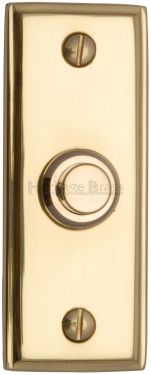 Click Here To Enlarge This Photo Of V1180-PB Heritage Brass Bell Push 3" x 1" Polished Brass Finish
