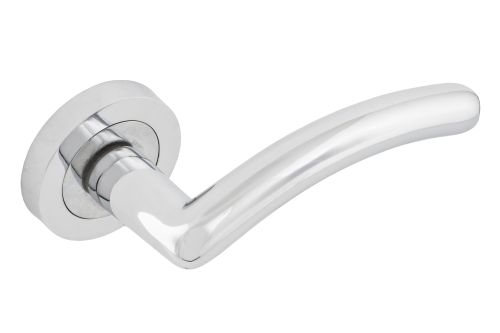 Click Here To Enlarge This Photo Of Eclipse 31693 Polished Chrome 'Clarrisa' Lever on Round Rose Set (Insignia Range)