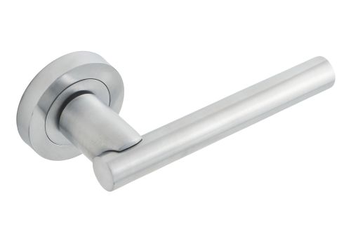 Click Here To Enlarge This Photo Of Eclipse 37690 Satin Chrome 'Aurelia' Lever on Round Rose Set (Insignia Range)