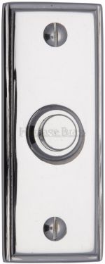 Click Here To Enlarge This Photo Of V1180-PC Heritage Brass Bell Push 3" x 1" Polished Chrome Finish