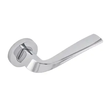 Click Here To Enlarge This Photo Of Eclipse 63220 Polished Chrome 'Lanza' Lever on Round Rose Set (Insignia Range)