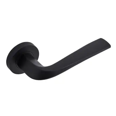 Click Here To Enlarge This Photo Of Eclipse 63221 Matt Black 'Lanza' Lever on Round Rose Set (Insignia Range)