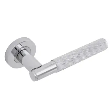 Click Here To Enlarge This Photo Of Eclipse 63230 Polished Chrome Knurled Lever on Round Rose Set (Insignia Range)