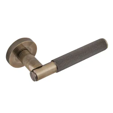 Click Here To Enlarge This Photo Of Eclipse 63235 Antique Bronze Knurled Lever on Round Rose Set (Insignia Range)
