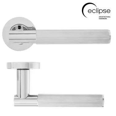 Click Here To Enlarge This Photo Of Eclipse 63240 Polished Chrome 'Linear' Lever on Round Rose Set (Insignia Range)