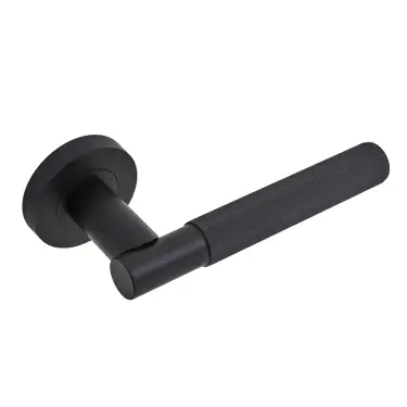 Click Here To Enlarge This Photo Of Eclipse 63241 Matt Black 'Linear' Lever on Round Rose Set (Insignia Range)