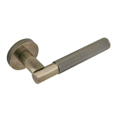 Click Here To Enlarge This Photo Of Eclipse 63245 Antique Bronze 'Linear' Lever on Round Rose Set (Insignia Range)